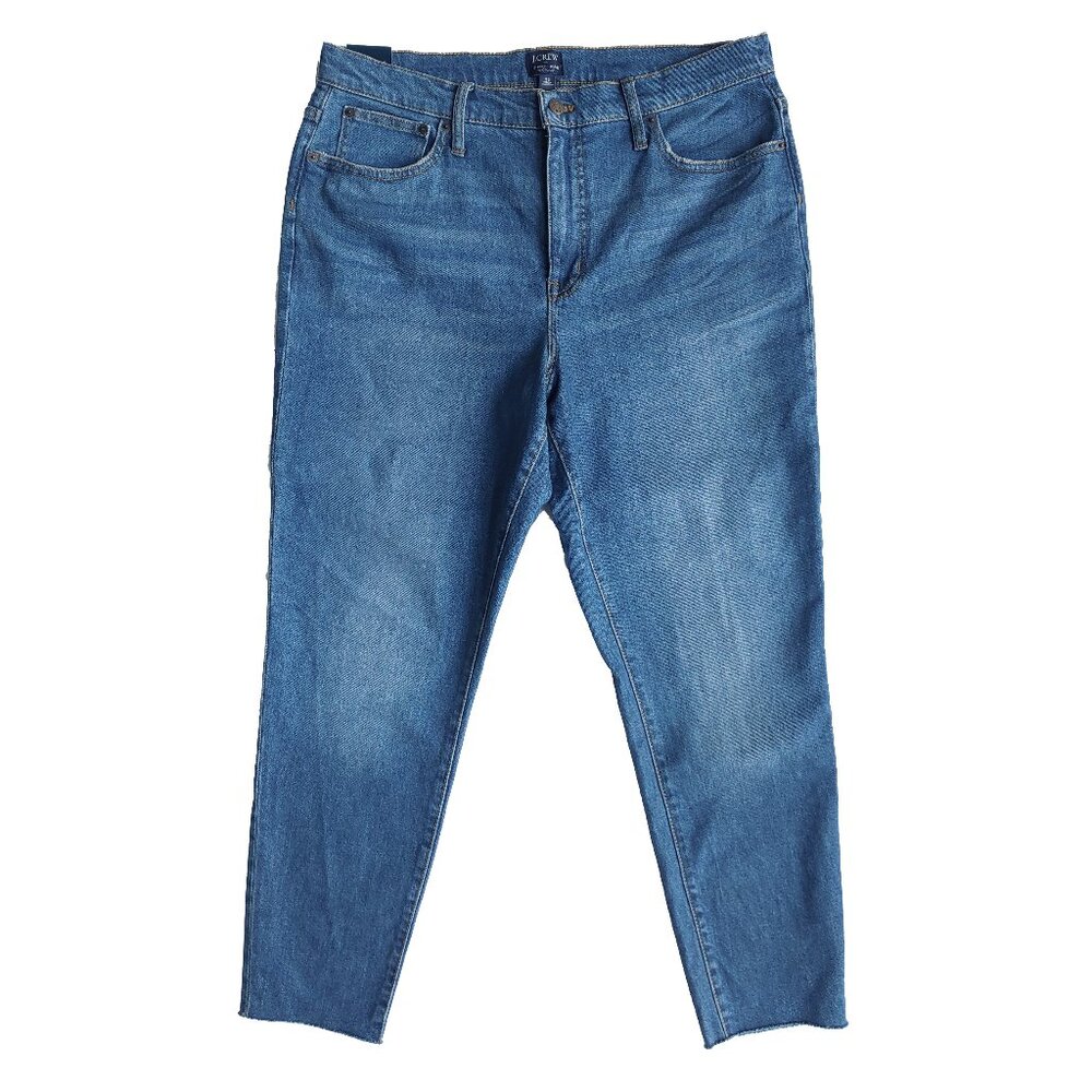 J. Crew Skinny Jeans 10 Inch High Rise Raw Hem Medium Wash Minimal Capsule